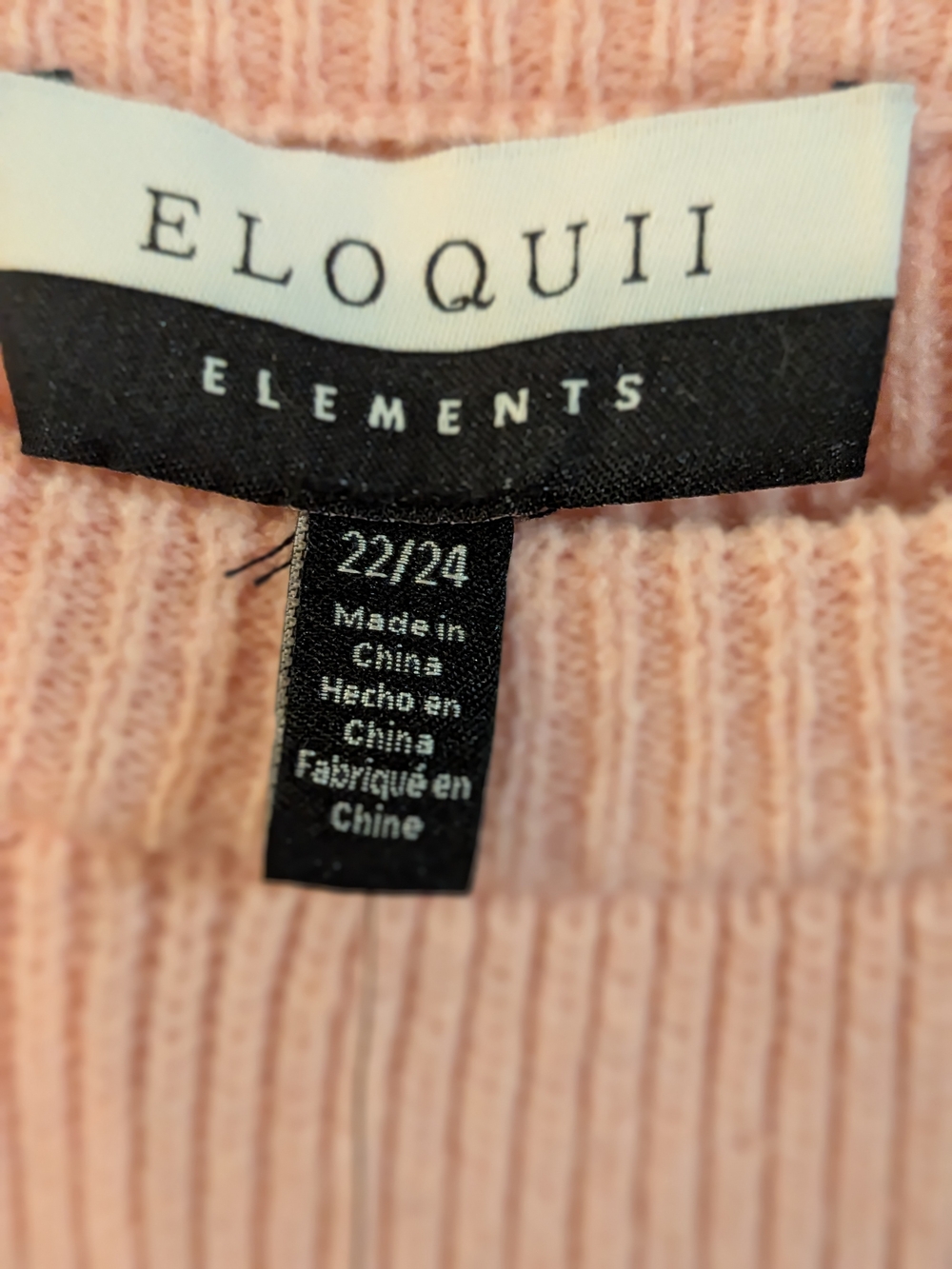 ELOQUILL Elements Plus Size 22/24 Peachy Pink Ruffle Bell Sleeve Sweater NWT - Picture 11 of 16